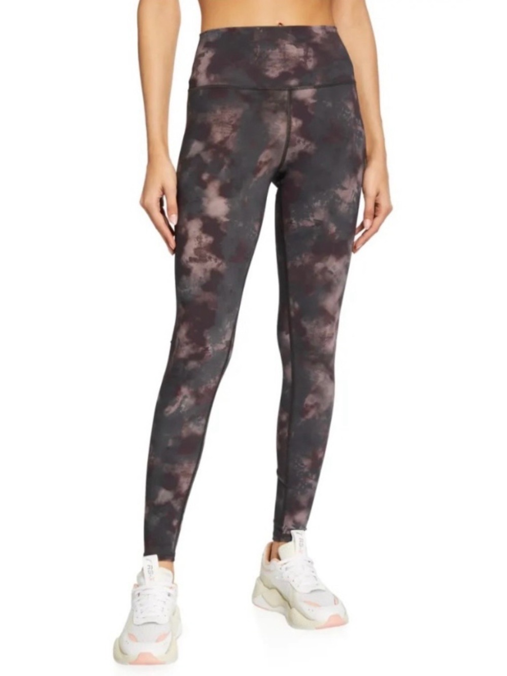 ALO Yoga High-Waist Solarized Tie-Dye Leggings Grey & Pink Sz S